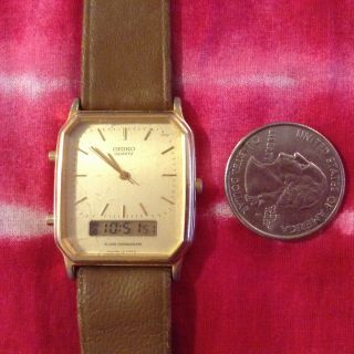 Vintage Watch Mens Seiko Quartz Alarm Chronograph Japan H601 - 5140
