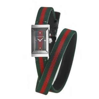 Gucci G - Frame Green And Red Double Loop Nylon Women 