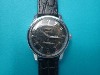 Longines Conquest Calendar Black Dial Vintage All Stainless Steel 1950 