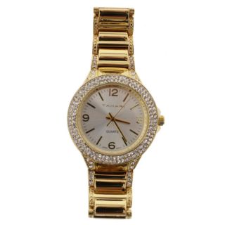 Tahari Womens Gold Pave Round Fashion Wristwatch O/s Bhfo 2215
