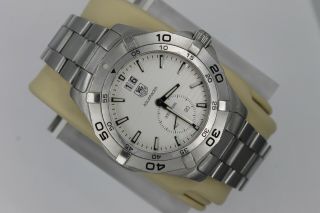 Tag Heuer Waf1015.  Ba0822 Silver Aquaracer Watch Mens Crystal Grande Date