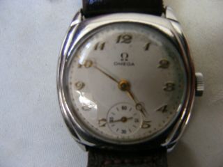 VERY RARE OMEGA CUSHION WATCH WITH T1 MOVEMENT c1940s 15 JEWELS PERFECTLY 4