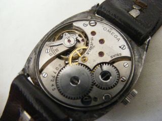VERY RARE OMEGA CUSHION WATCH WITH T1 MOVEMENT c1940s 15 JEWELS PERFECTLY 8