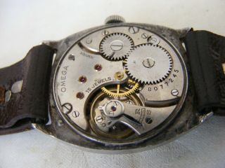 VERY RARE OMEGA CUSHION WATCH WITH T1 MOVEMENT c1940s 15 JEWELS PERFECTLY 9