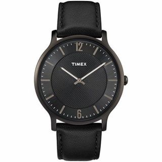 Timex Metropolitan 40mm Black Leather Strap Watch For Men 