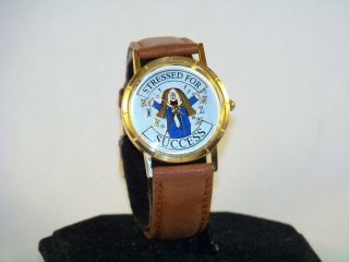 Rare Cathy Guisewite Stressed For Success Watch By Relic Battery Great