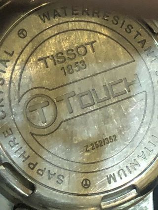 Tissot 1853 T - Touch Blue Face Touch Sensor Swiss Quartz MISSING CROWN 7