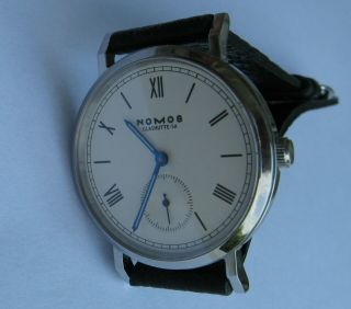 Nomos Glashutte Sa Mechaical Hand Winding Watch Modell Tangente,  Perfect