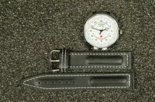 Russian mechanical watch Raketa Pilot Red Star,  24 hour,  white dial,  39 mm. 2