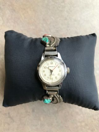 Vintage Carvelle Women’s Watch Mechanical With Silver Band Runs Well Bin G