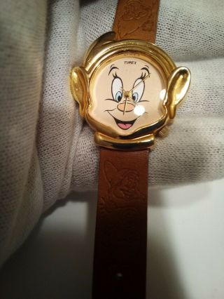 Vintage 1980s Timex Disney Snow White " Dwarf Dopey " Watch Nwot 1 Day