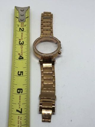 Authentic Michael Kors Watch Parts Case And Crystal Links Full Band 18mm H172