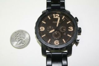Fossil Nate Chronograph Date Black Ion St.  Steel Men 