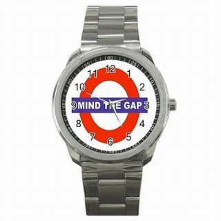 Mind The Gap London Underground Subway Sign Stainless Steel Watch