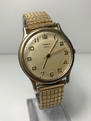 Rare Timex Easy Read Men’s Vintage Watch Gold Tone Yellow Dial
