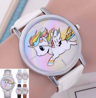 Leather Unicorn Watch Fashion Women Girls Kids Gift Pony Rainbow Lgbt Gay Pride
