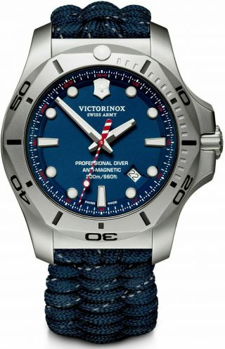 Victorinox Inox Stainless Steel Blue Dial Paracord Style Men 