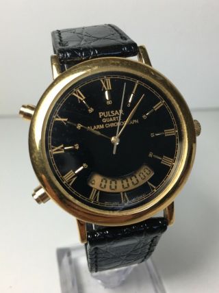 Men’s Pulsar Analog Digital Alarm Chronograph Watch V051 - 0030 Dress Battery