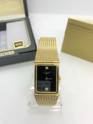 Rare 1980 ' s NOS Longines Gold Tone Diamond Dynasty Unisex Watch Broken Clasp 4