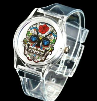 Tattoo Day Of The Dead Wrist Watch Skull Time Sport Unisex Rockabilly Steampunk