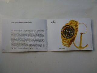 vintage rolex submariner booklet from 1970s for 1665,  1680,  5513 3