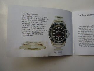 vintage rolex submariner booklet from 1970s for 1665,  1680,  5513 5