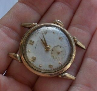 Rare Vintage Hamilton 10k Gold Filled Wind Up Watch Wristwatch Antique Look Nr