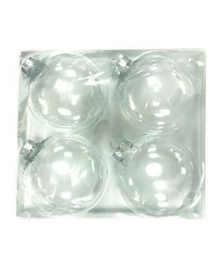 Fab - Lab Crafts 4 Pack 100 Mm Clear Plastic Ornaments.  Design With Vinyl Or Paint