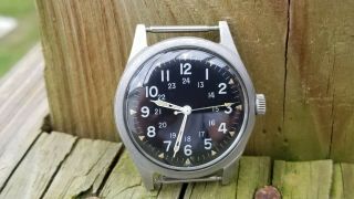 1968 Benrus Vietnam Era Us Military Issued Watch Dtu - 2a/p Mil - W - 3818b Serviced
