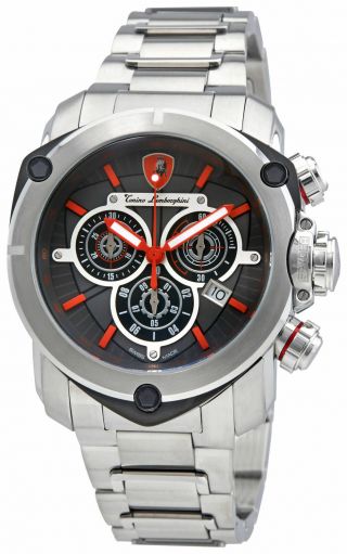 Lamborghini 3206 Spyder Chronograph Stainless Steel Grey Dial Men’s Watch