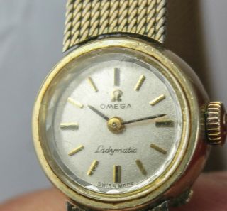 Vintage Ladies Omega Automatic 660 Ladymatic Wristwatch 14k Gf Case 17j Swiss
