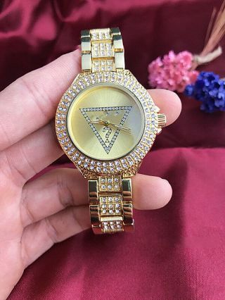 Fashion Lady Quartz Watches Diamond Style Alphabet Dial Stainless Steel Watches
