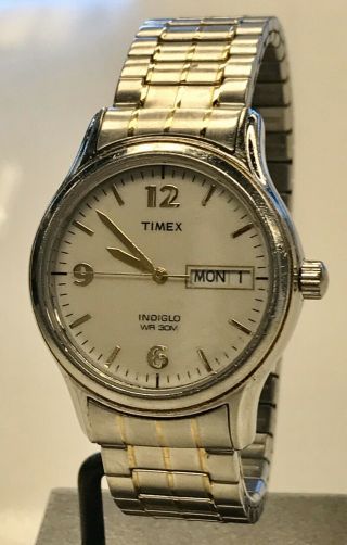 Timex Men’s Wristwatch Indiglo Day Date Two Tone