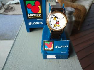 Vintage Mickey Mouse Lorus Watch Nib Mf762 Analogue Quartz