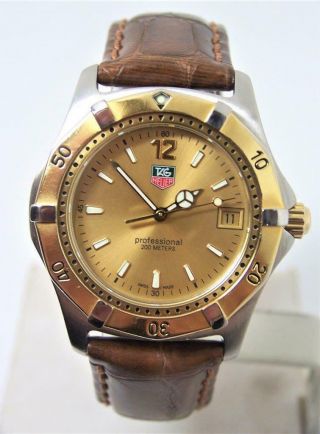 Mens Tag Heuer Professional 200m Two Tone Watch Wk1121 - 0 Exlnt