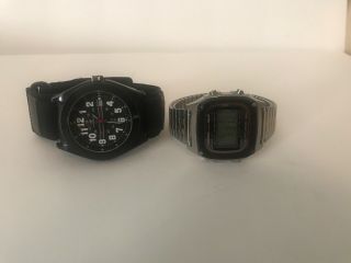 Rare Vintage 1982 Casio Dw - 1000 Diver Watch And Smith Wesson Tactical Watch