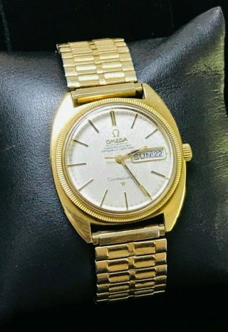 1969 Men 14k GP Omega 751 Constellation Day Date 24j Automatic Chronometer Watch 2
