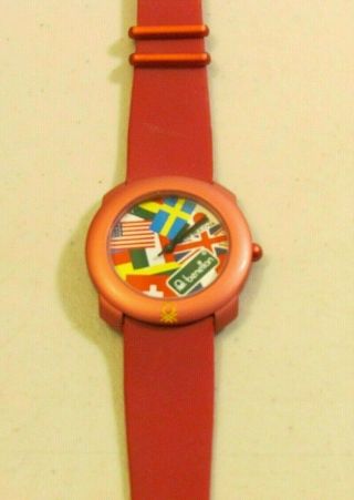 Vintage United Colors Of Benetton Bulova Time Of The World Flag Watch 1980s