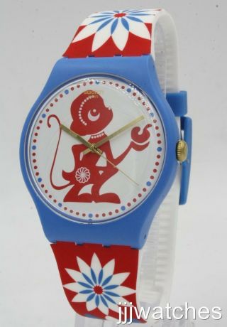 Swatch Lucky Monkey Chinese Year 2016 Multicolor Watch 42mm SUOZ203 $80 2