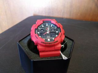 Casio G - Shock Analogue/digital Mens Xl Series Red Watch Ga - 100b - 4acr