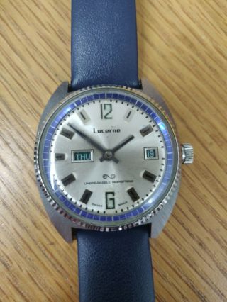 Lucerne Vintage Day & Date Handwind Mechanical Watch