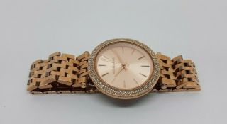 VINTAGE Women ' s MICHAEL KORS MK - 3192 Rose Gold Plated Wrist Watch 4