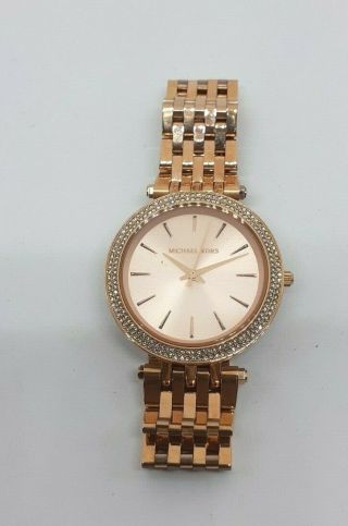 VINTAGE Women ' s MICHAEL KORS MK - 3192 Rose Gold Plated Wrist Watch 5