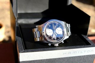Hamilton Khaki Automatic Chronograph Watch Day Date Swiss Movement Eta 7750 42mm