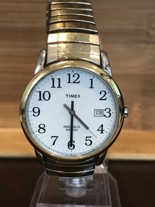 Timex Two Tone Cr 2016 Cell Men’s Quartz Watch W/indiglo.  Band