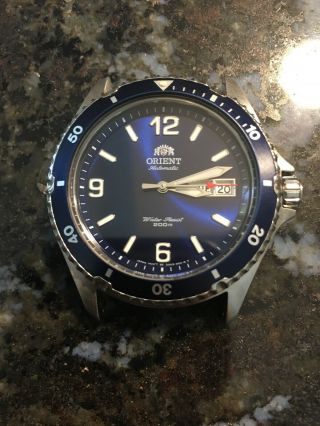 Orient Mako Ii Blue Automatic Time Day Date
