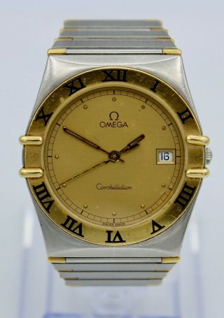 Vintage Omega Constellation Watch 18k Gold/stainless Steel Men 