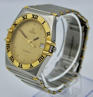 Vintage Omega Constellation Watch 18K Gold/Stainless Steel Men ' s 34mm Quartz 2