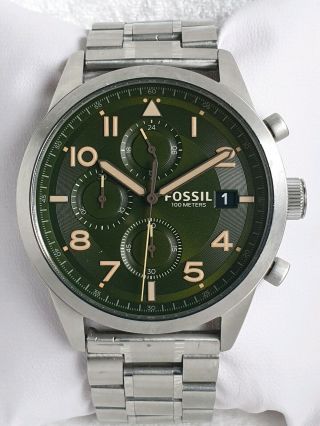 Mens Pre - Owned Fossil Fs5166 Watch In Tin Stainless Steel Bracelet