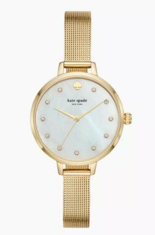 Kate Spade Gold - Tone Stainless Steel Mesh Watch - Ksw1492 Nwt